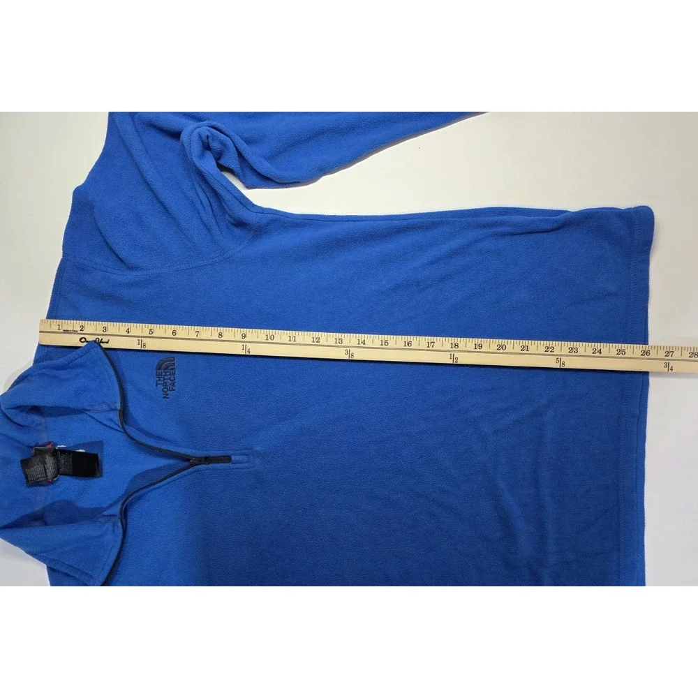 The North Face Mens Size M Blue Long Sleeve 1/4 Zip Fleece‎ Pullover